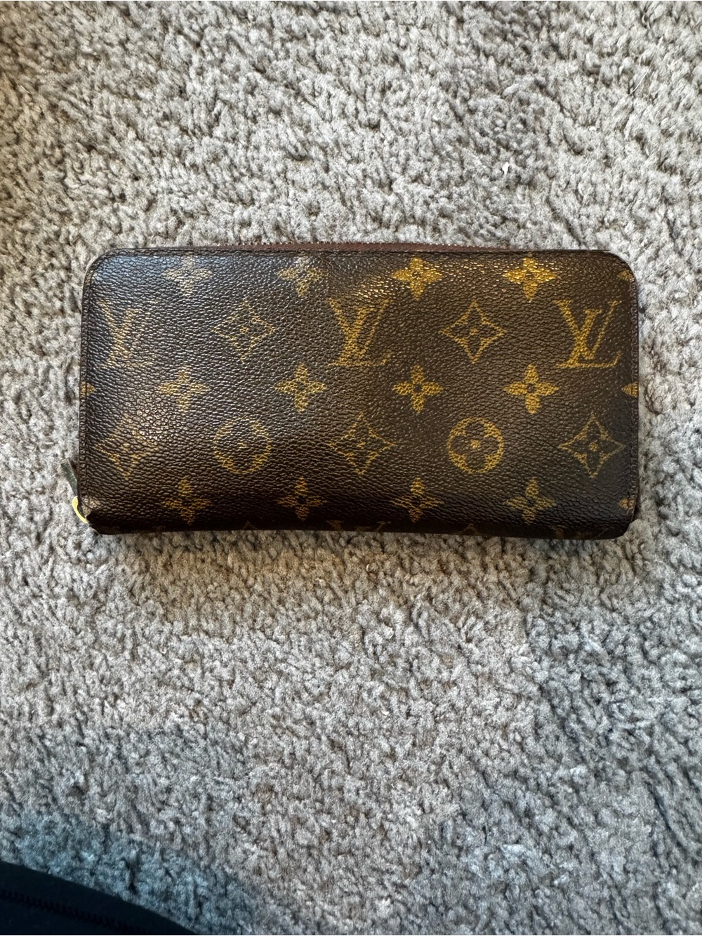 Louis Vuitton Monogram Zip Around Wallet in Brown and Gold